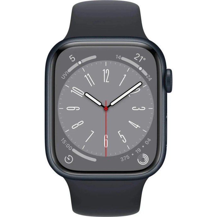 Смарт-годинник Apple Watch Series 8 GPS 41mm Midnight Aluminum Case w. Midnight Sport Band - Size M/L (MNU83)
