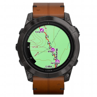 Смарт-часы Garmin Epix Pro Gen 2 Sapphire 51mm Carbon G. DLC Tit. with Chestnut L. Band (010-02804-30)