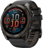 Спортивний годинник Garmin Fenix 8 51mm AMOLED Sapphire Carbon Gray DLC Titanium w. Black/Pebble Gray S. Band (010-02905-20/21)