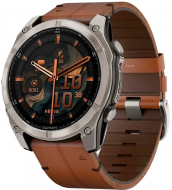 Спортивний годинник Garmin Fenix 8 51mm AMOLED Sapphire Carbon grey DLC w. Chestnut Leather Band (010-02905-40)