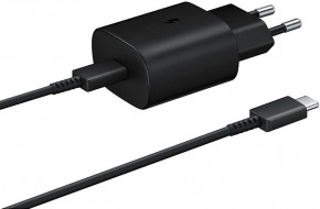 Сетевое зарядное устройство Samsung USB-C Wall Charger with Cable USB-C 25W Black (EP-TA800XBEGRU)