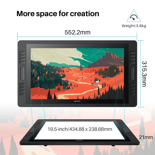Графічний монітор Huion Kamvas Pro 20 GT1901  Фото №2