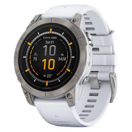 Смарт-годинник Garmin Epix Pro Gen 2 Sapphire 47mm Titanium w. Whitestone Band (010-02803-20/21)  Фото №0