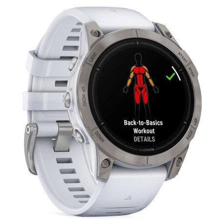Смарт-годинник Garmin Epix Pro Gen 2 Sapphire 47mm Titanium w. Whitestone Band (010-02803-20/21)  Фото №1