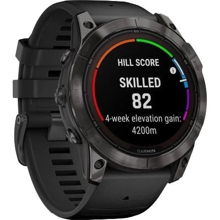 Смарт-годинник Garmin Fenix 7X Pro Sapphire Solar Carbon G. DLC Tit. with Black Band (010-02778-10/11)  Фото №1