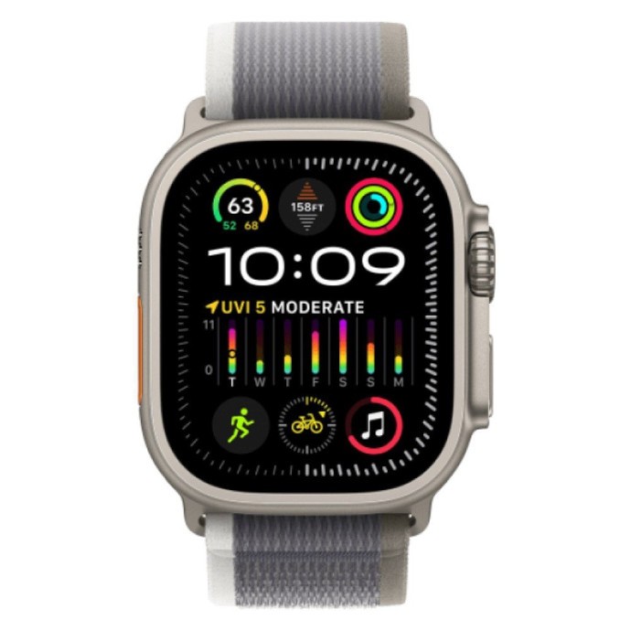 Смарт-часы Apple Watch Ultra 2 GPS + Cellular 49mm Titanium Case with Green/Gray Trail Loop - M/L (MRF43)  Фото №0