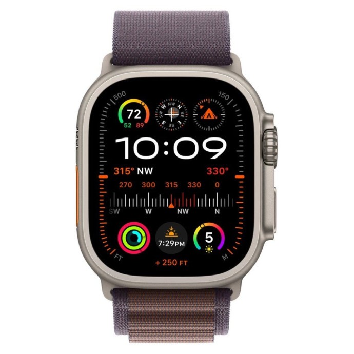 Смарт-годинник Apple Watch Ultra 2 GPS + Cellular 49mm Titanium Case with Indigo Alpine Loop - Large (MREW3)  Фото №0