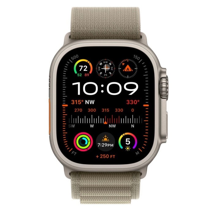 Смарт-часы Apple Watch Ultra 2 GPS + Cellular 49mm Titanium Case with Olive Alpine Loop - Medium (MREY3/MRFJ3)  Фото №0