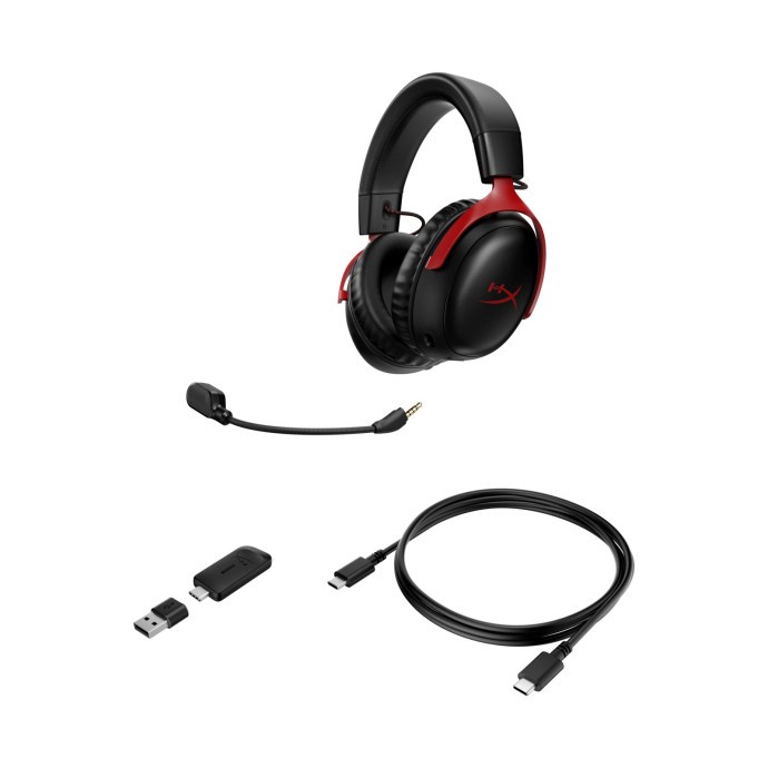 Навушники з мікрофоном HyperX Cloud III Wireless Black/Red (77Z46AA)  Фото №3