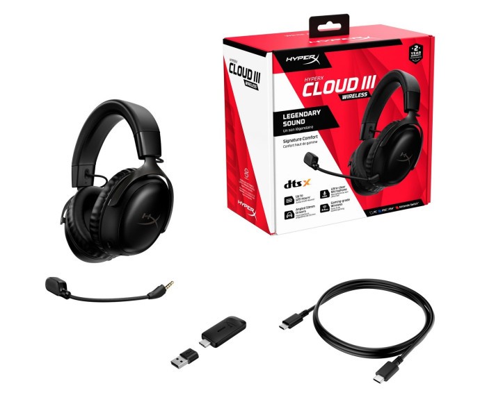 Навушники з мікрофоном HyperX Cloud III Wireless Black (77Z45AA)  Фото №2