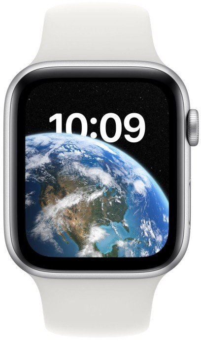 Смарт-годинник Apple Watch SE 2 GPS 44mm Silver Aluminum Case with White Sport Band (MNK23)  Фото №0