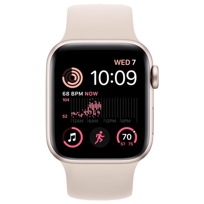Смарт-годинник Apple Watch SE 2 GPS 44mm Starlight Aluminum Case with Starlight Sport Band (MNJX3)  Фото №0