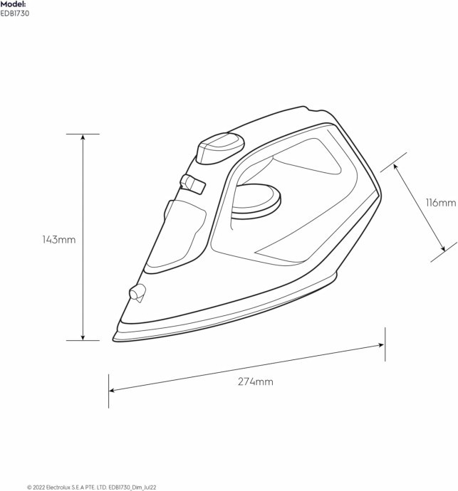Праска з парою Electrolux EDB1730  Фото №2