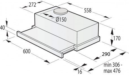Витяжка телескопічна Gorenje TH60E3B  Фото №1