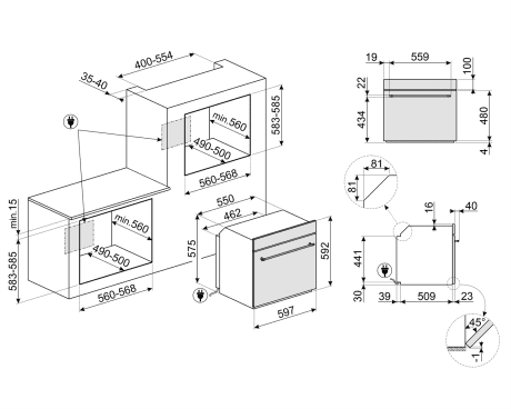 Духовка електрична SMEG SFP805PO  Фото №1