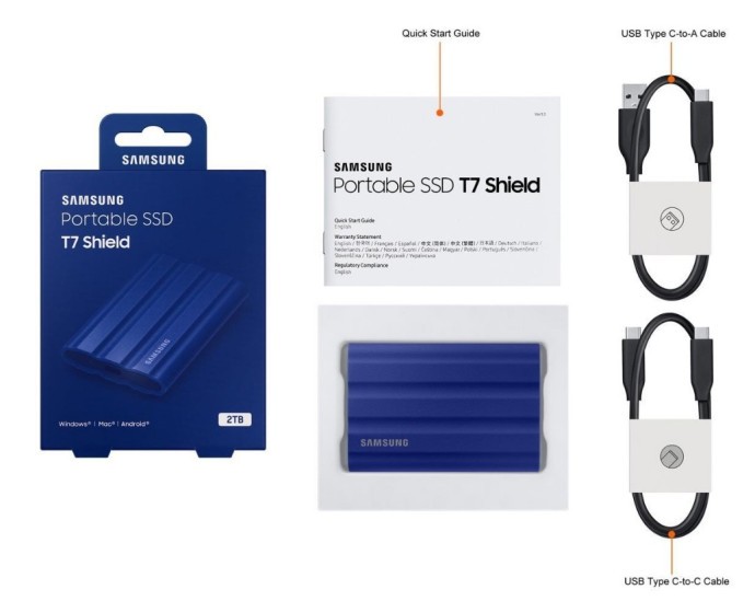 SSD накопичувач Samsung T7 Shield 2 TB Blue (MU-PE2T0R)  Фото №3
