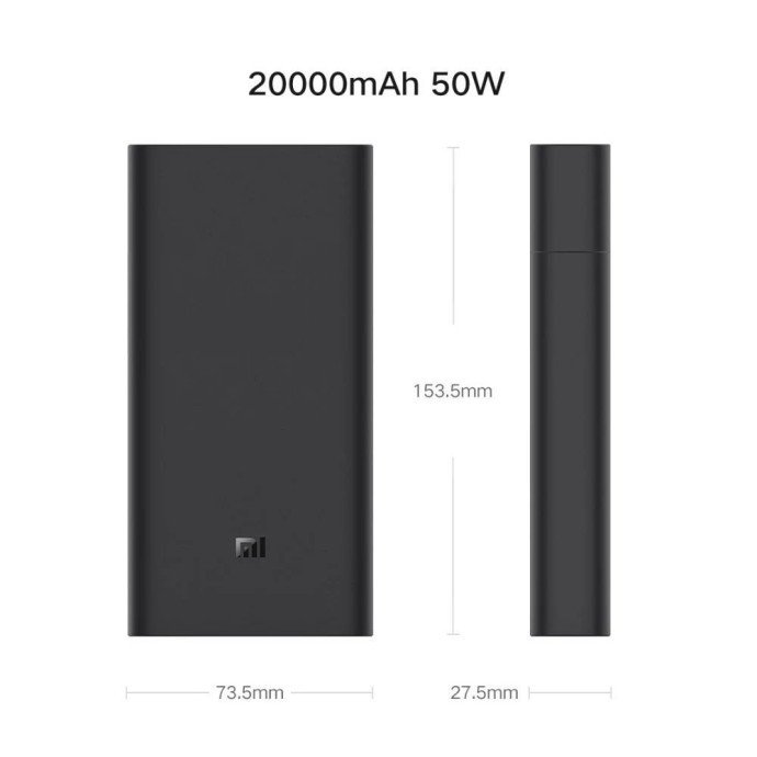 Внешний аккумулятор (павербанк) Xiaomi Mi 50w Power Bank 20000mAh Black (BHR5121GL, PB200SZM, BHR5080CN)  Фото №3