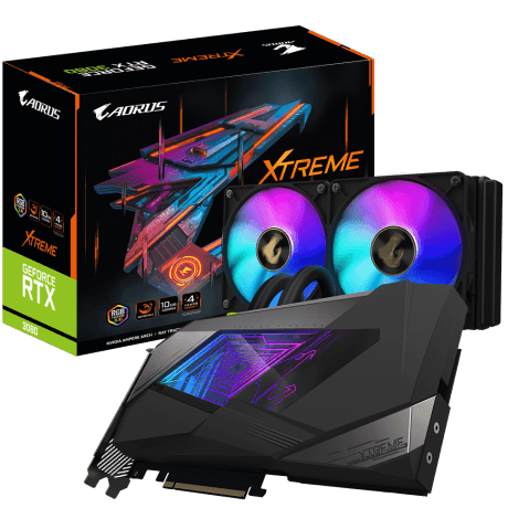 Видеокарта GIGABYTE AORUS GeForce RTX 3080 XTREME WATERFORCE 10G (GV-N3080AORUSX W-10GD)  Фото №0