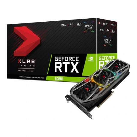 Відеокарта PNY GeForce RTX 3080 10GB XLR8 Gaming REVEL EPIC-X RGB Triple Fan LHR (VCG308010LTFXPPB)  Фото №0