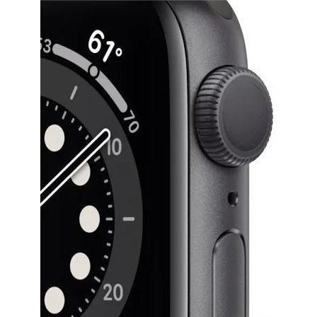 Смарт-часы Apple Watch Series 6 GPS 44mm Space Gray Aluminum Case w. Black Sport B. (M00H3)  Фото №1