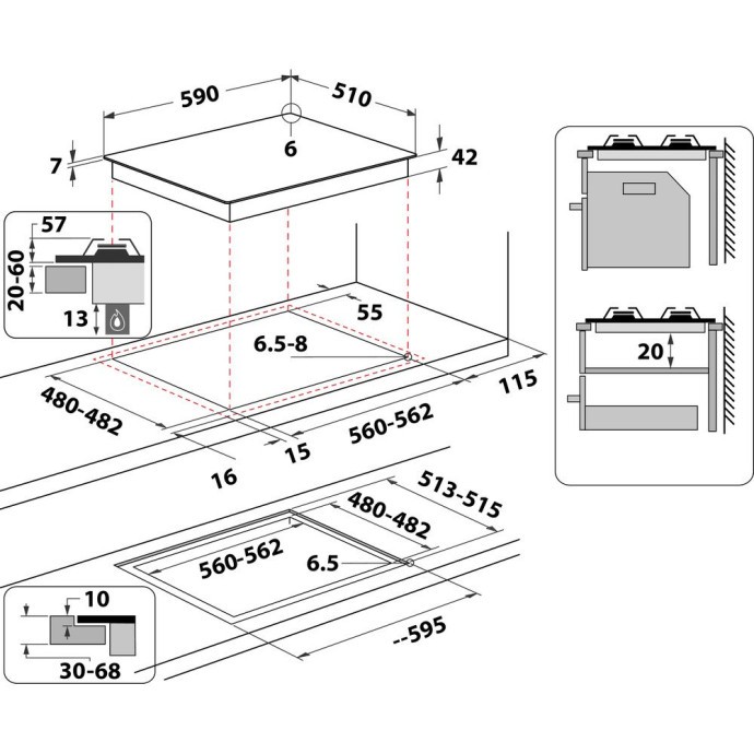 Варочная поверхность газовая Whirlpool AKTL 629 S  Фото №1