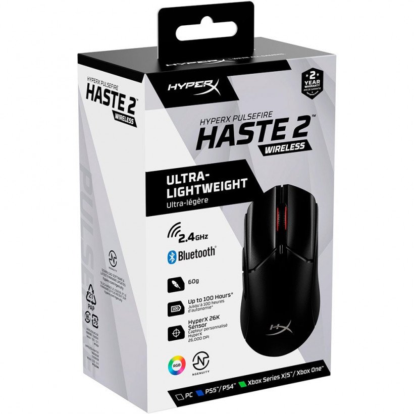 Мышь HyperX Pulsefire Haste 2 Wireless Black (6N0B0AA)  Фото №0