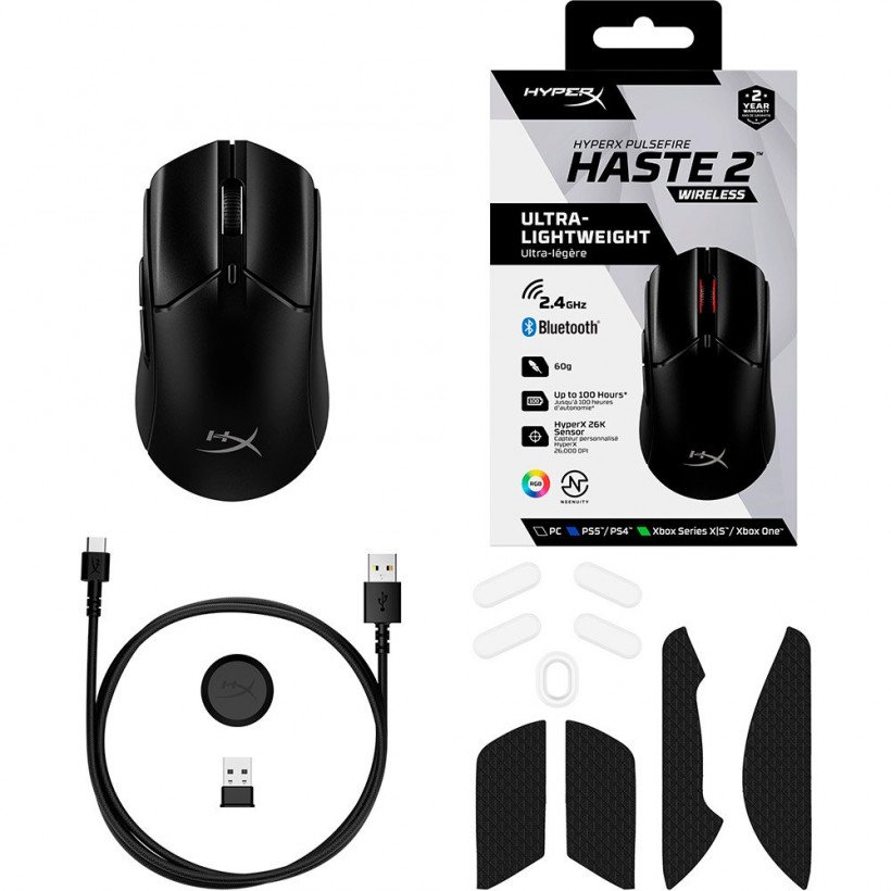 Мышь HyperX Pulsefire Haste 2 Wireless Black (6N0B0AA)  Фото №3