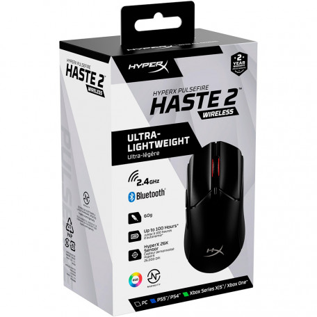 Миша HyperX Pulsefire Haste 2 Wireless Black (6N0B0AA)  Фото №0