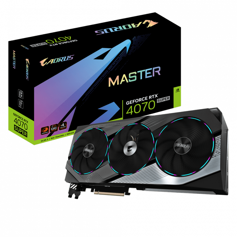 Відеокарта GIGABYTE AORUS GeForce RTX 4070 SUPER MASTER 12G (GV-N407SAORUS M-12GD)  Фото №3