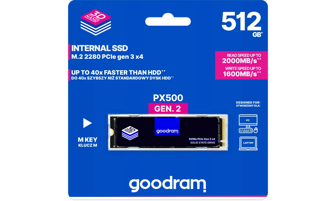 SSD накопичувач GOODRAM PX500 G.2 1 TB (SSDPR-PX500-01T-80-G2)  Фото №0