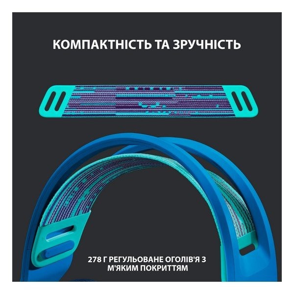 Компьютерная гарнитура Logitech G733 Lightspeed Wireless Blue (981-000943)  Фото №4