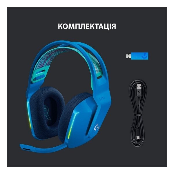 Компьютерная гарнитура Logitech G733 Lightspeed Wireless Blue (981-000943)  Фото №8