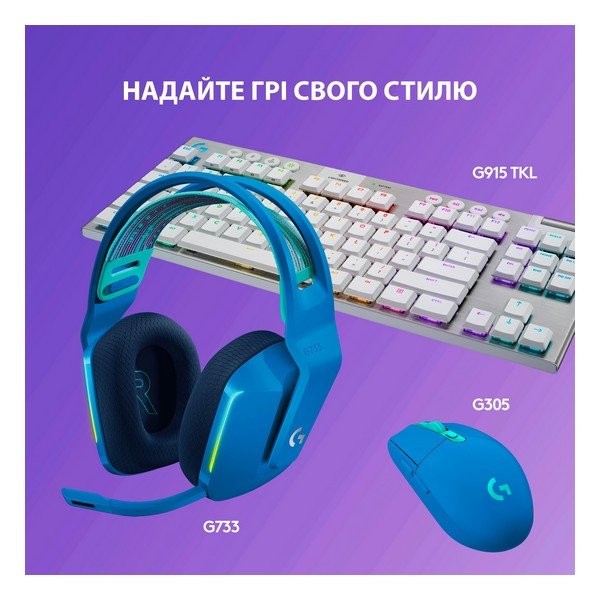 Компьютерная гарнитура Logitech G733 Lightspeed Wireless Blue (981-000943)  Фото №10