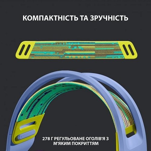 Комп&#039;ютерна гарнітура Logitech G733 Lightspeed Wireless Lilac (981-000890)  Фото №4
