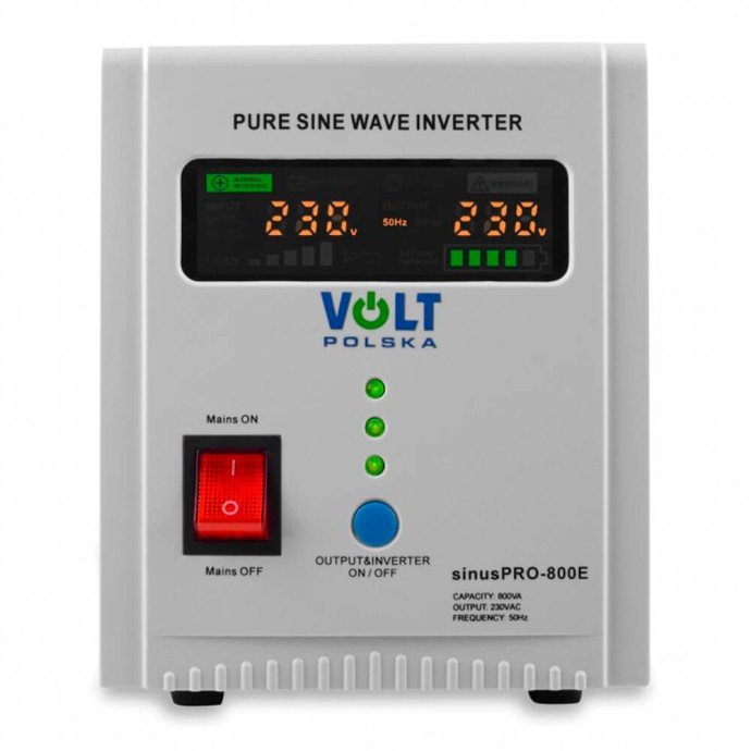Гибридный ИБП/инвертор Volt Polska SINUS PRO 800 E 12/230V 500/800W (3SP080012E)  Фото №0