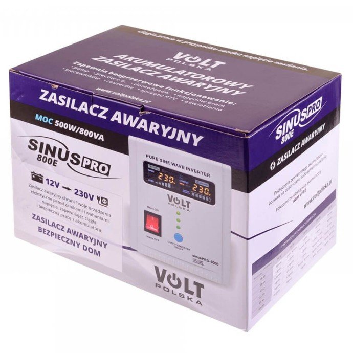 Гибридный ИБП/инвертор Volt Polska SINUS PRO 800 E 12/230V 500/800W (3SP080012E)  Фото №4