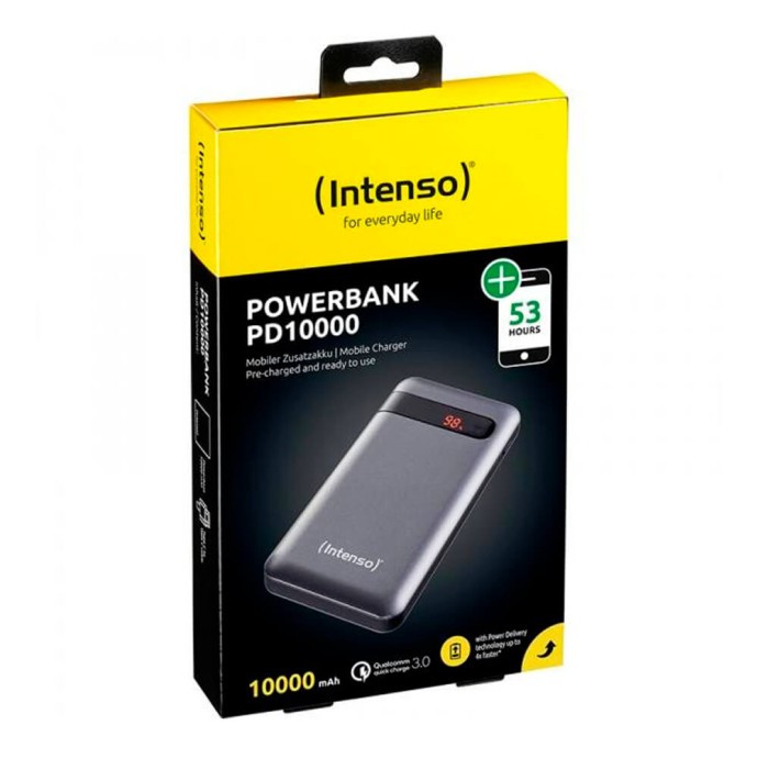 Внешний аккумулятор (павербанк) Intenso PD10000 10000mAh Black (7332330, 4034303026814, PB930388)  Фото №2