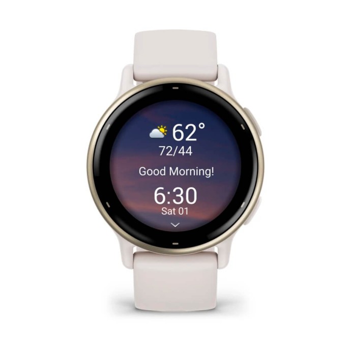 Смарт-часы Garmin vivoactive 5 Cream Gold Aluminum Bezel with Ivory Case and Silicone Band (010-02862-11)  Фото №2