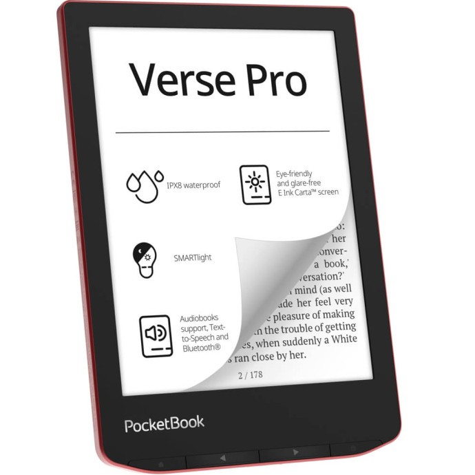 Электронная книга с подсветкой PocketBook 634 Verse Pro Passion Red (PB634-3-WW, PB634-3-CIS)  Фото №1