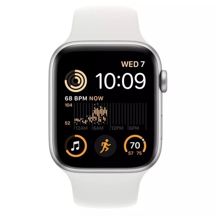Смарт-годинник Apple Watch SE 2 GPS + Cellular 44mm Silver Aluminum Case with White Sport Band (MNQ23)