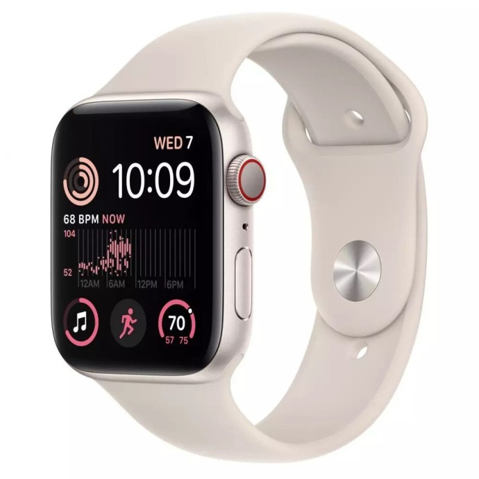 Смарт-часы Apple Watch SE 2 GPS + Cellular 44mm  + Cellular 44mmчас Apple Watch SE 2 GPS + Cellular 44mm Starlight Aluminum Case with Starlight Sport   Фото №0