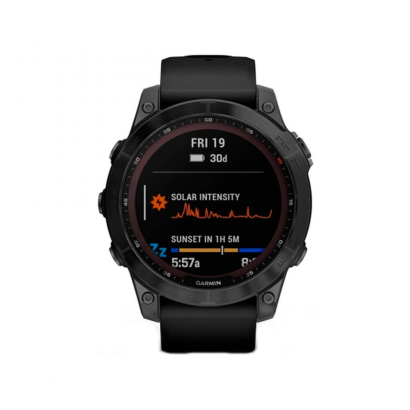 Смарт-годинник Garmin Fenix 7 Sapphire Solar Black DLC Titanium with Black Band (010-02540-34/35)  Фото №2