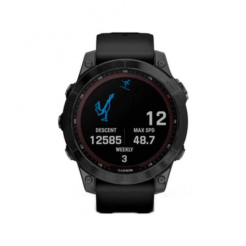 Смарт-годинник Garmin Fenix 7 Sapphire Solar Black DLC Titanium with Black Band (010-02540-34/35)  Фото №3