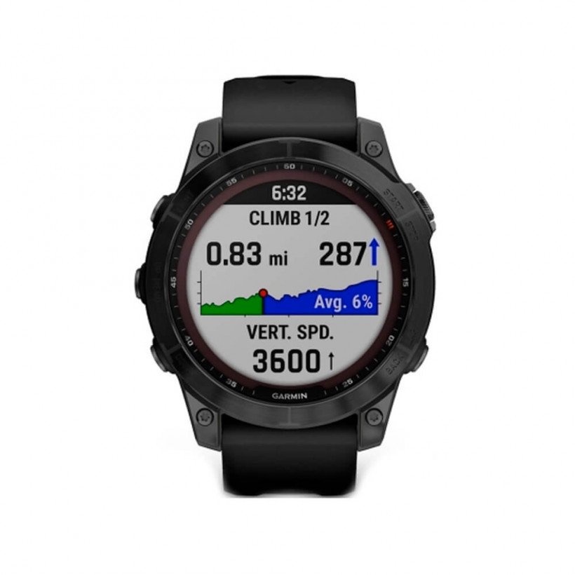 Смарт-годинник Garmin Fenix 7 Sapphire Solar Black DLC Titanium with Black Band (010-02540-34/35)