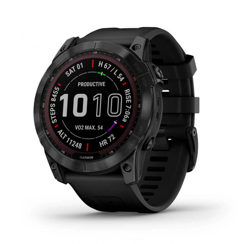 Смарт-годинник Garmin Fenix 7 Sapphire Solar Black DLC Titanium with Black Band (010-02540-34/35)  Фото №0