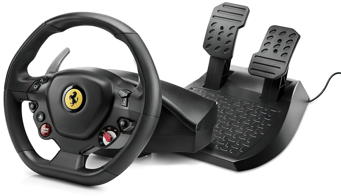 Комплект руль педали Thrustmaster T80 Ferrari 488 GTB Edition PC/PS4/PS5 Black (4160672)  Фото №1