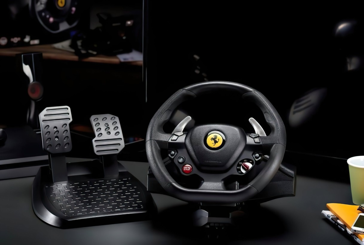 Комплект руль педали Thrustmaster T80 Ferrari 488 GTB Edition PC/PS4/PS5 Black (4160672)  Фото №4