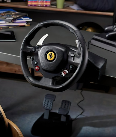 Комплект руль педалі Thrustmaster T80 Ferrari 488 GTB Edition PC/PS4/PS5 Black (4160672)  Фото №3