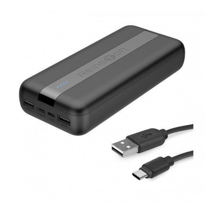 Зовнішній акумулятор (павербанк) Reinston EPB025 10000 mAh Black  Фото №1