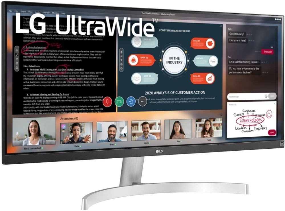 Монітор LG UltraWide 29WN600-W  Фото №0